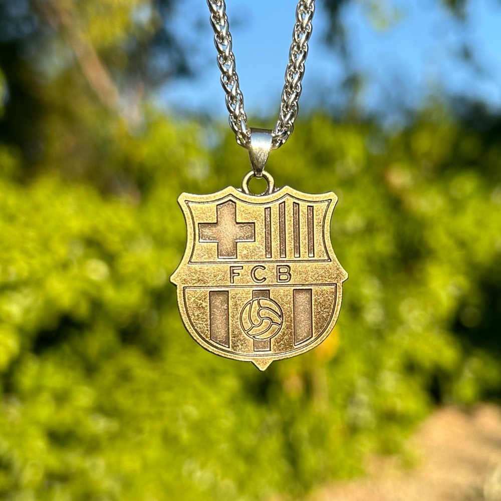 FC Barcelona Necklace- Soccer Pendant
